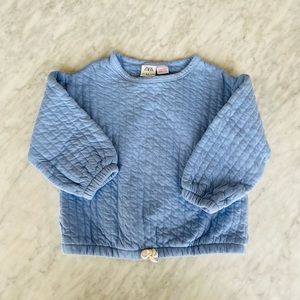 Zara blue quilted sweatshirt size 3-4